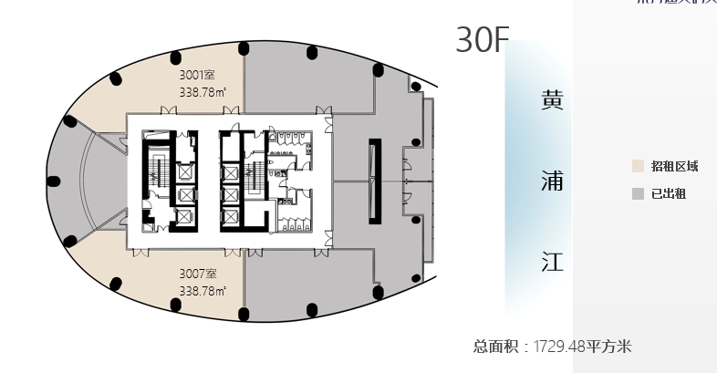 上海渔人码头国际中心出租338平看江办公室